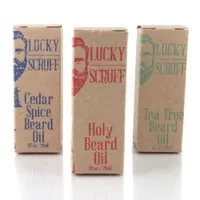 Cedar Spice, Holy and Tea Tree beard oil boxes